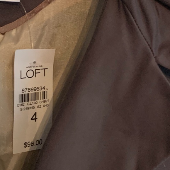 LOFT peplum blazer w/ portrait collar taupe jacket - Picture 16 of 16